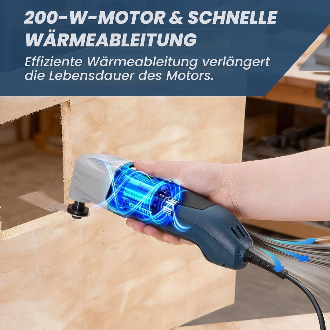 Enventor 200W Oszillationswerkzeug, 22000RPM, 3° Oszillationswinkel, Oszillierendes Multifunktionswe