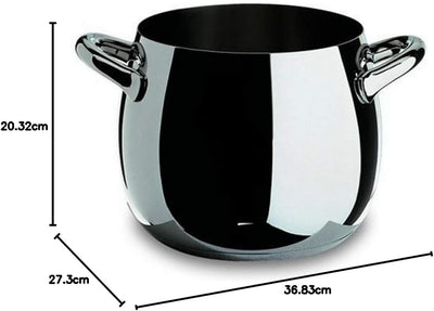 Alessi "MAMI" Topf aus Edelstahl, Silber, 3.3 x 25 x 4.3 cm, 3.3 x 25 x 4.3 cm