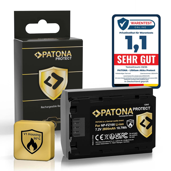 PATONA Protect NP-FZ100 Kamera-Akku (2400 mAh) mit V1 Gehäuse 1x NP-FZ100 Protect, 1x NP-FZ100 Prote