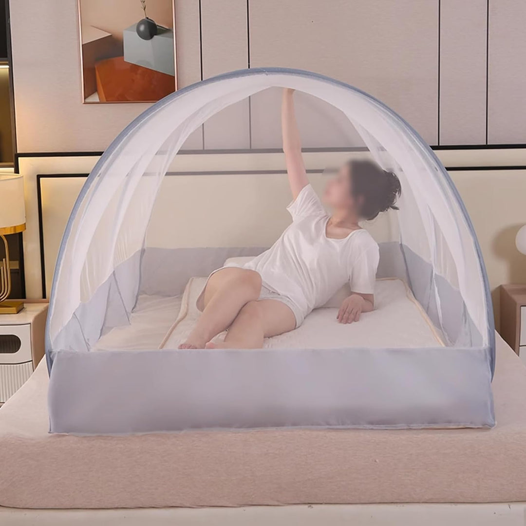 Moskitonetz fürs Bett (190 x 89 x 89 cm), faltbar, atmungsaktives Moskitonetzzelt mit Reissverschlus