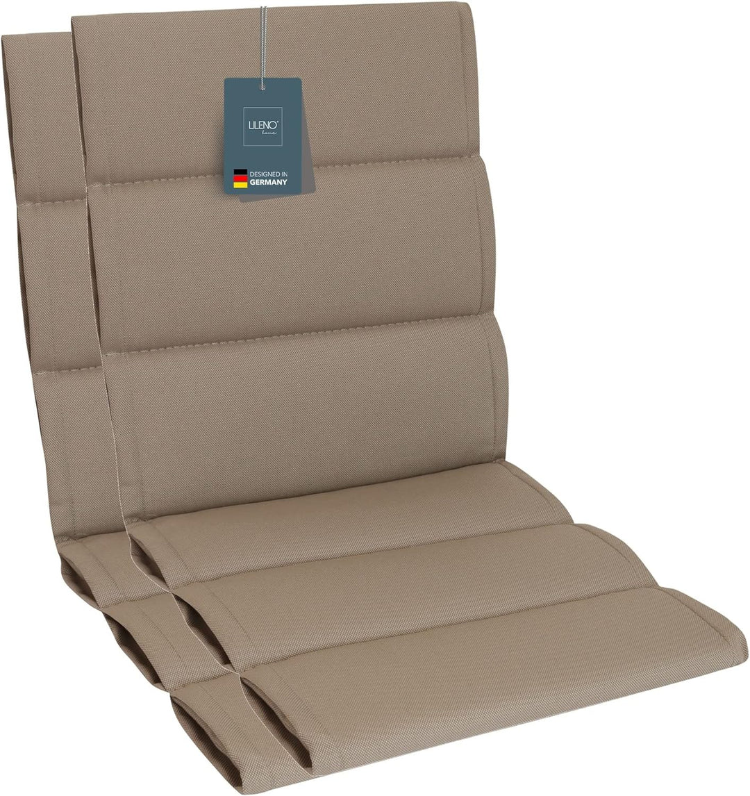 LILENO HOME Gartenstuhl Auflagen als [2er Set - Niedriglehner] in Sand Sundance - Bequeme Liegen als