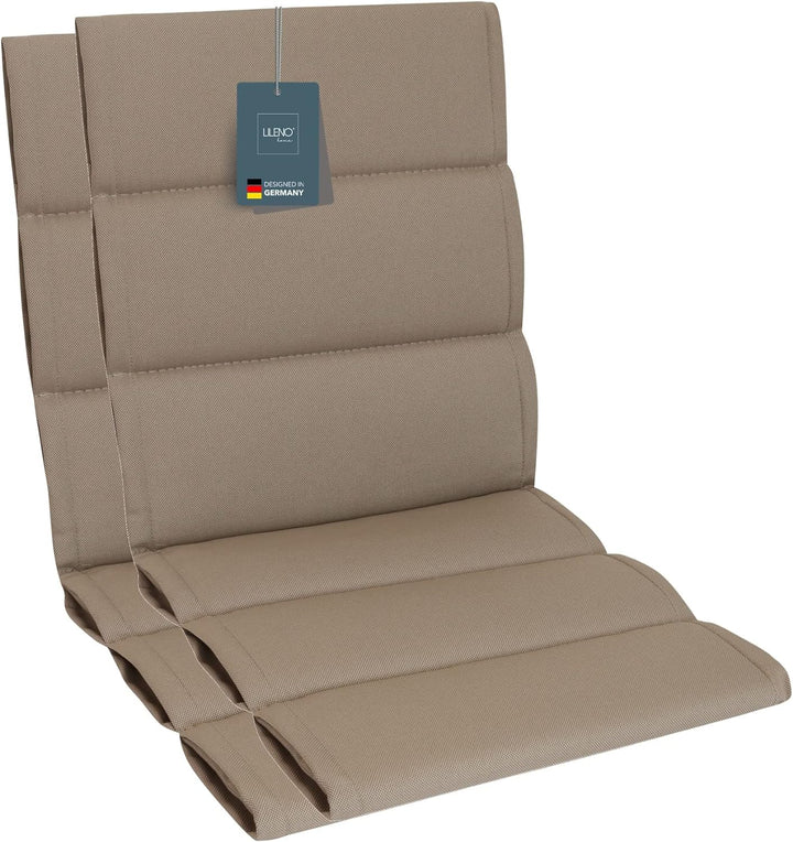 LILENO HOME Gartenstuhl Auflagen als [2er Set - Niedriglehner] in Sand Sundance - Bequeme Liegen als
