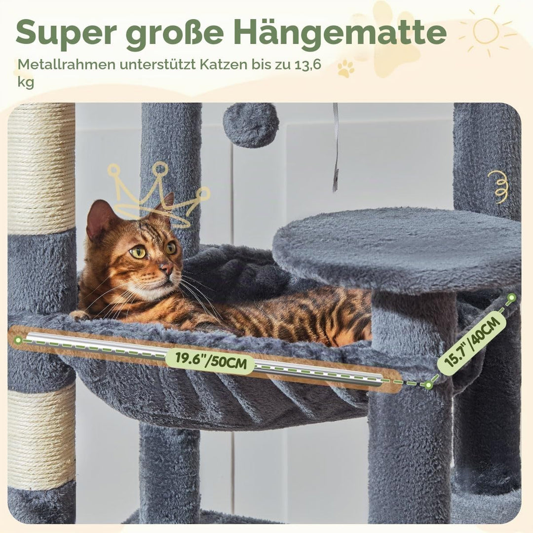 Taoqimiao 183CM Kratzbaum Gross XXL, Katzenbaum Kratzbaum Grosse Katzen Stabil Katzenkratzbaum mit K