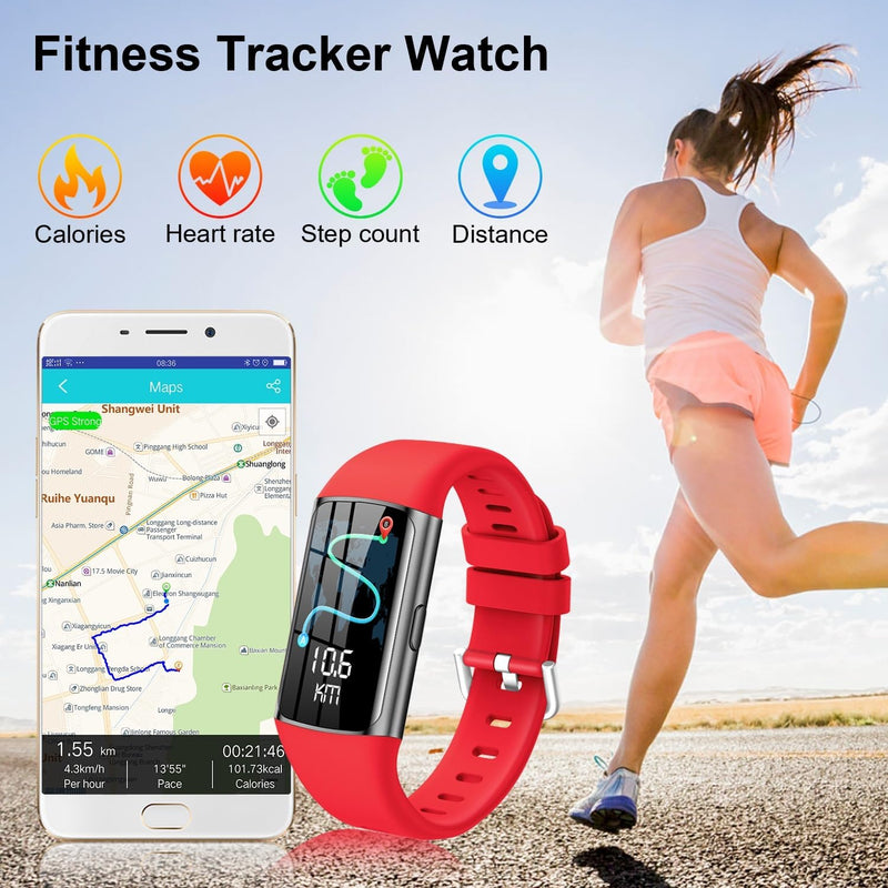 Tipmant Fitnessuhr mit Pulsmesser Schlafmonitor Schrittzähler Smartwatch Fitness Tracker Armband Was