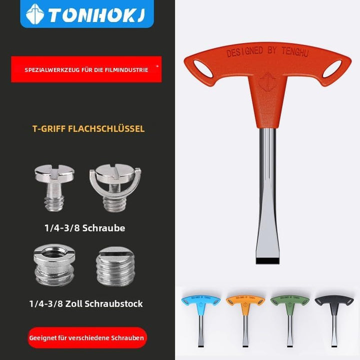 T-Griff Flachkopfschraubendreher 10 mm T-Griff Schlitzschraubendreher mit Kunststoffgriff für Schlit