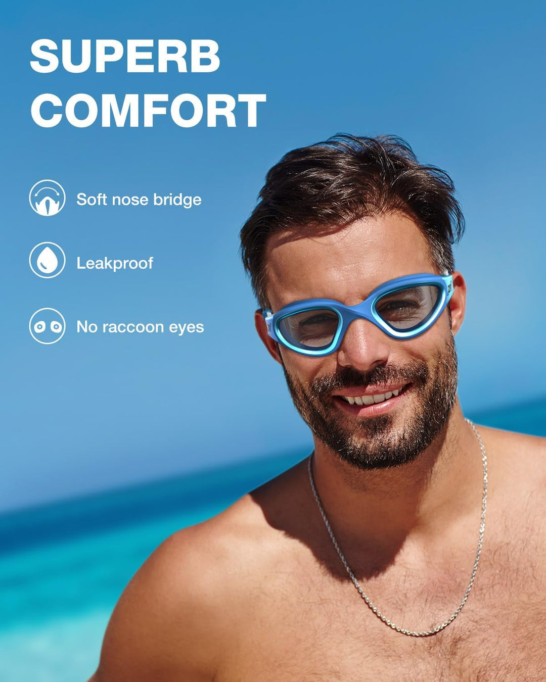 ZIONOR G1 - Polarisierte Schwimmbrille für Unisex und Erwachsene und Damen, beschlagfrei, 100% UV-Sc