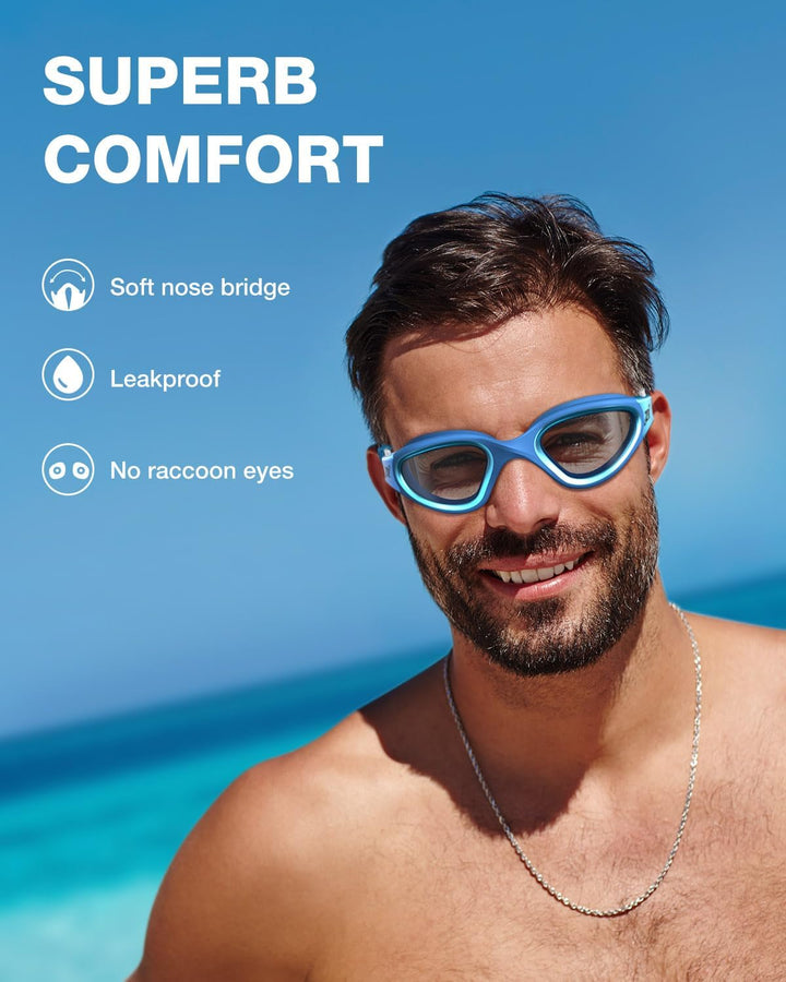 ZIONOR G1 - Polarisierte Schwimmbrille für Unisex und Erwachsene und Damen, beschlagfrei, 100% UV-Sc