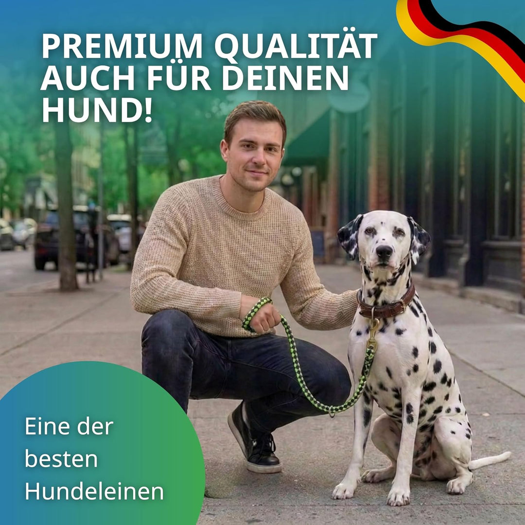 Geflochtene Hundeleine für mittelgrosse und grosse Hunde bis 60 kg | Kurze Führleine | 1,20 m lang |