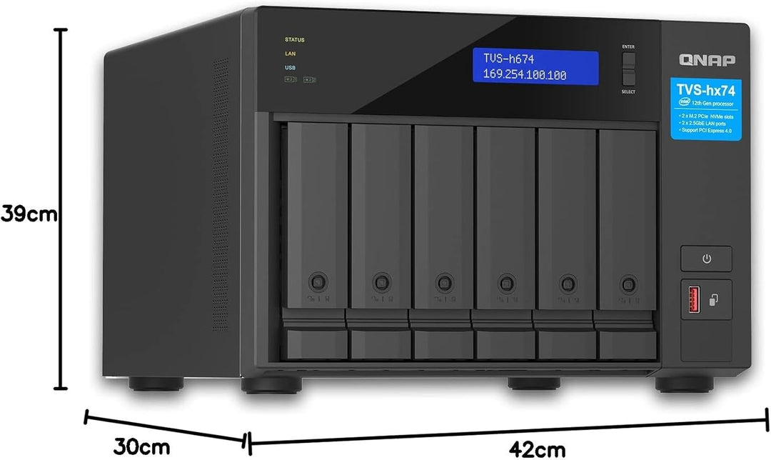 QNAP TVS-h674-i5-32G | Intel Core i5 Prozessor, 32 GB RAM, PCIe Gen 4 Desktop NAS