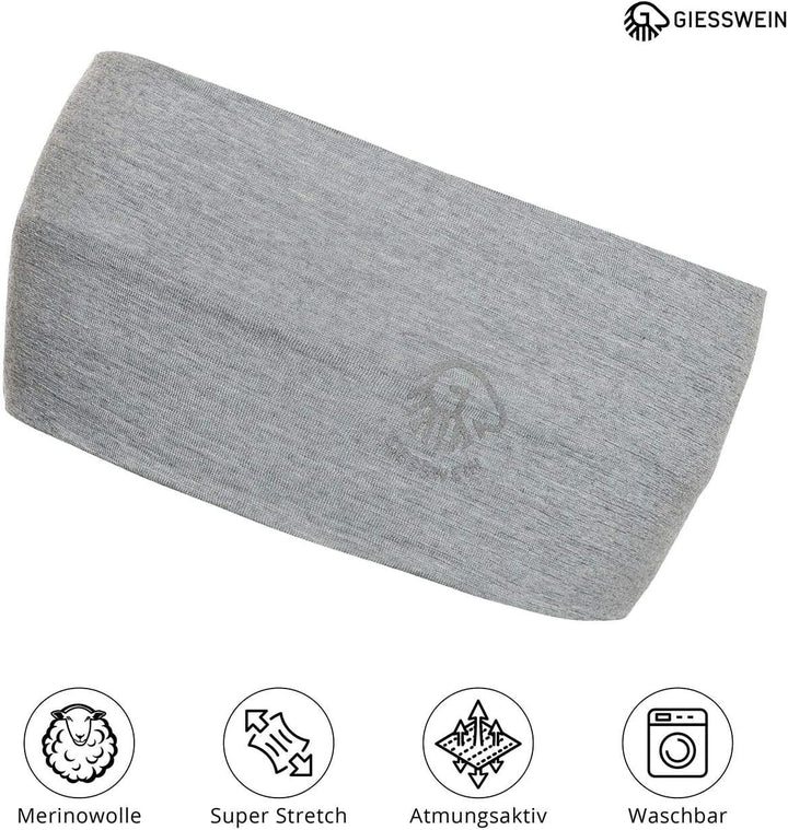 GIESSWEIN Stirnband Brentenjoch - Merino Jersey Headband, Damen & Herren Ohrenwärmer aus 100% Merino
