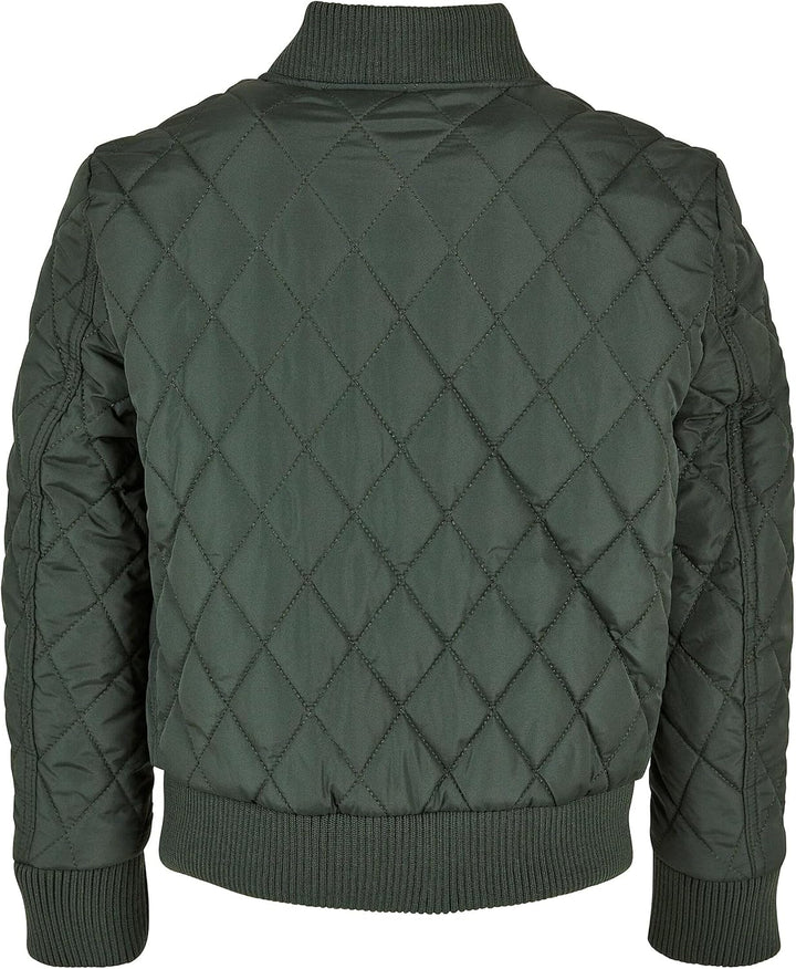 Urban Classics Herren Boys Diamond Quilt Nylon Jacket 122-128 olive, 122-128 olive