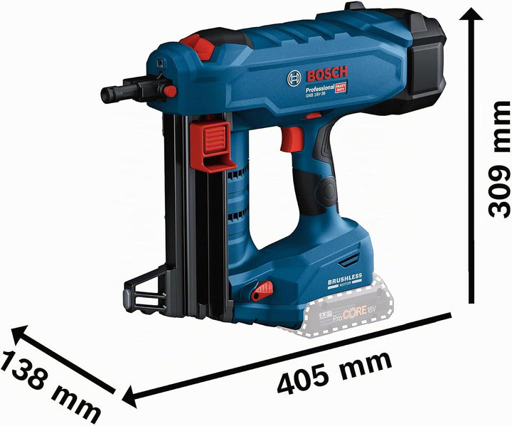 Bosch Professional BITURBO GNB 18V-38 Akku-Betonagler (Nageldurchmesser 2,7-3,0 mm, maximale Nagellä