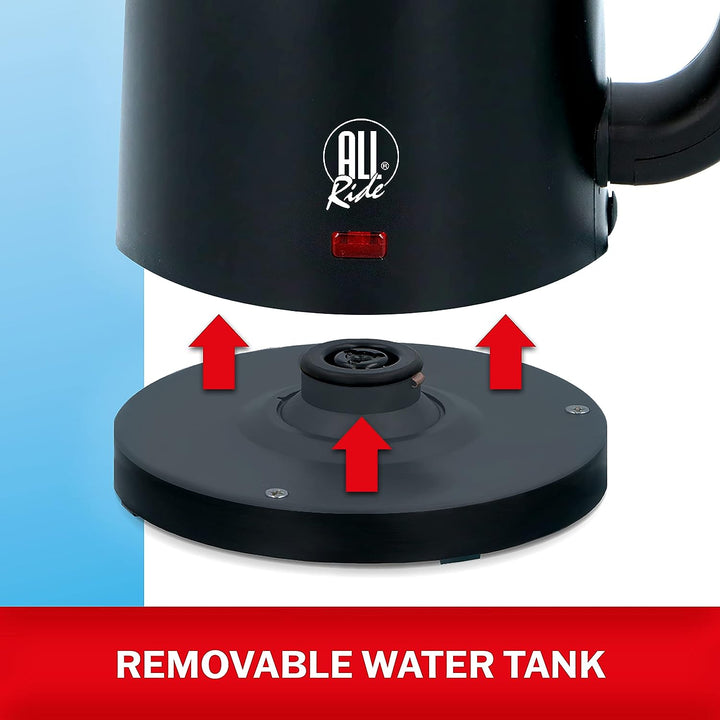 All Ride Wasserkocher - 0,5L - 24V - 300W - schwarz - Trockengehschutz - automatische Abschaltung 0,