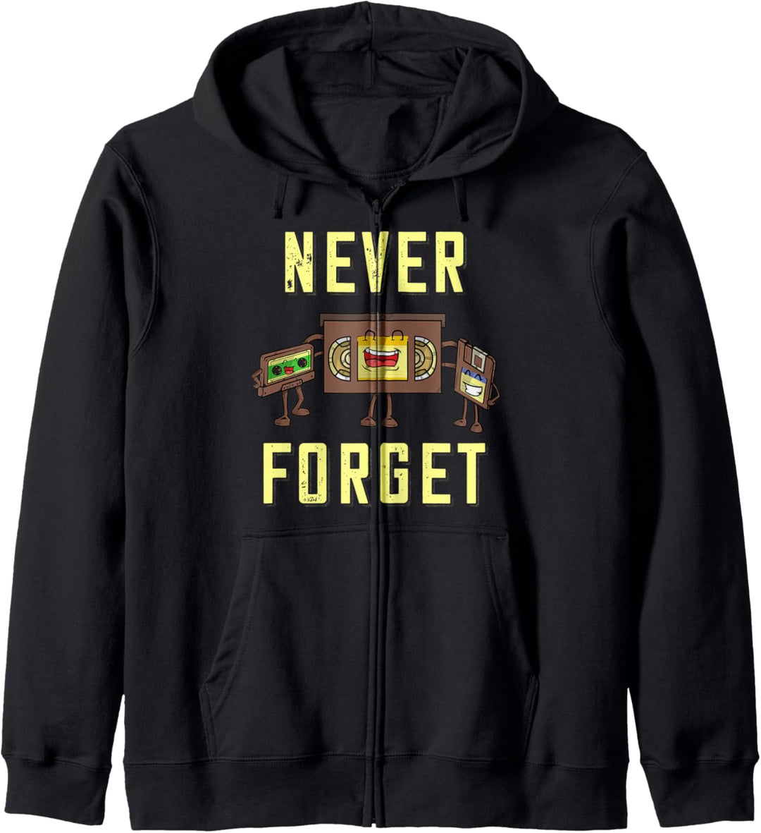Retro VHS Kassette Never Forget Vintage Diskette Kapuzenjacke