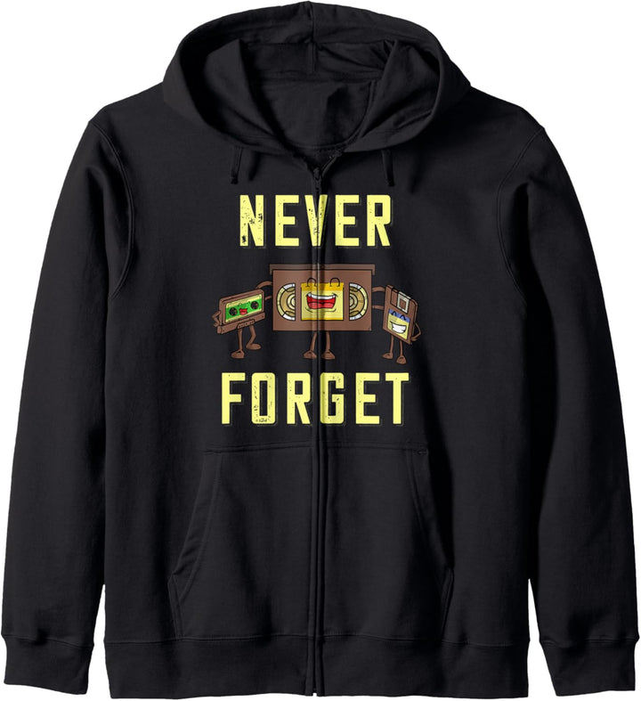 Retro VHS Kassette Never Forget Vintage Diskette Kapuzenjacke