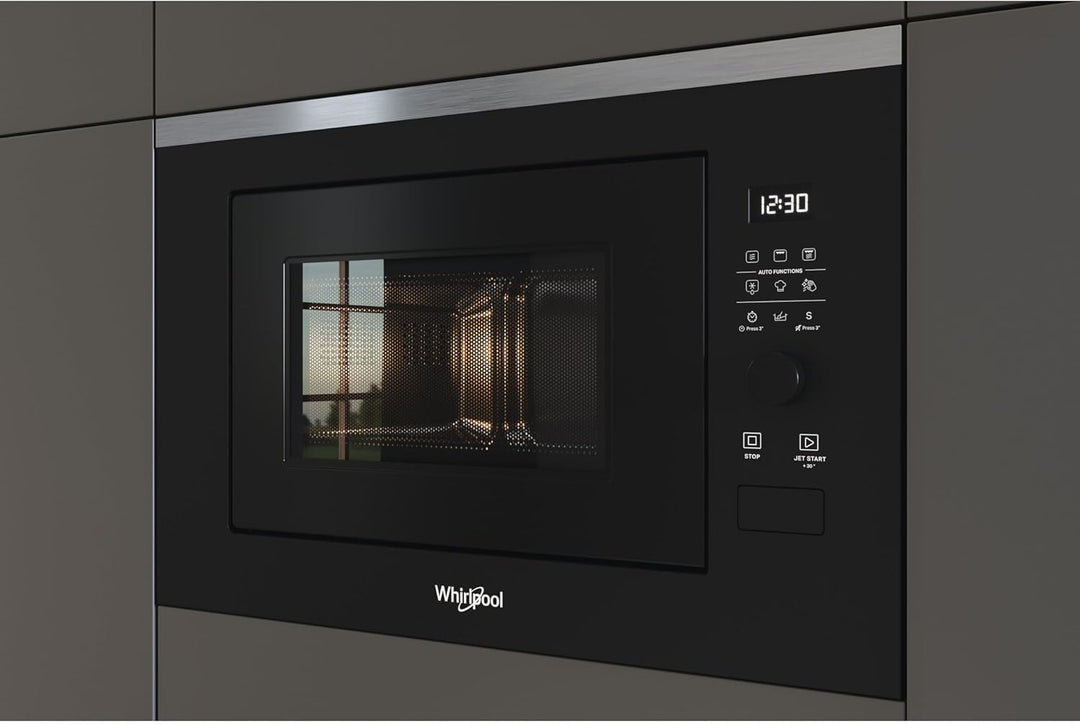 Whirlpool - Integrierte Mikrowelle WMF250G schwarz, 25 l, 900 W, Drehteller 28 cm, 7 Leistungsstufen