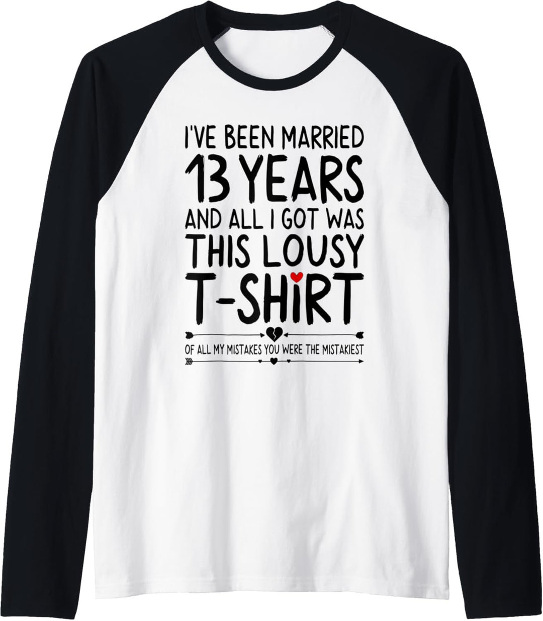 13 Years of Marriage 13th Wedding Anniversary for Her Couple Raglan