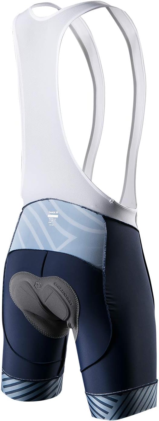 Santic Trägerhose Fahrrad Herren Fahrradhose Kurz mit Sitzpolster Radhose Herren Kurz Gepolstert, XX