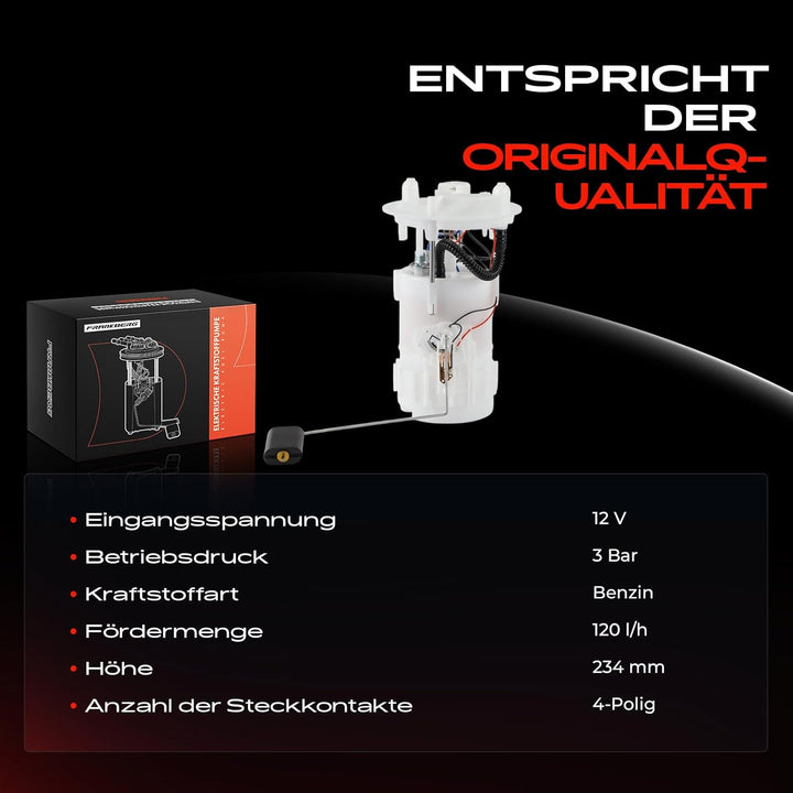Frankberg Kraftstoffpumpe Benzinpumpe Kraftstoff-Fördereinheit Modul Satz ohne Drucksensor 4-Polig K
