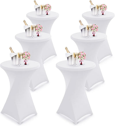 6er-Set Stretch Stehtischhusse, Tischdecke für Stehtische/Bistrotisch/Tischdurchmesser Ø 70-75cm in