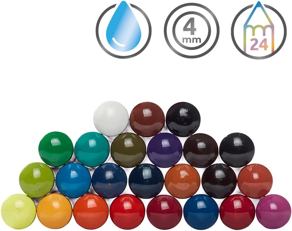 Derwent Inktense Permanent wasserlösliche Aquarellstifte, 24er Set in Metallbox, 4 mm Premium-Kernst