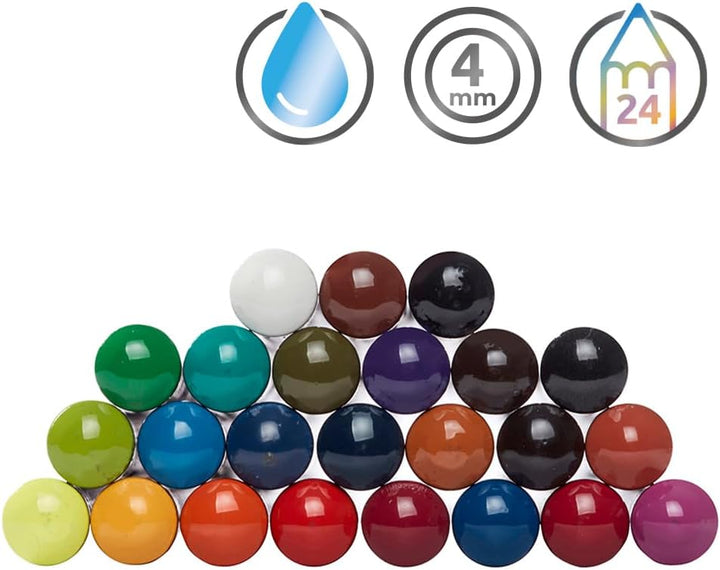 Derwent Inktense Permanent wasserlösliche Aquarellstifte, 24er Set in Metallbox, 4 mm Premium-Kernst