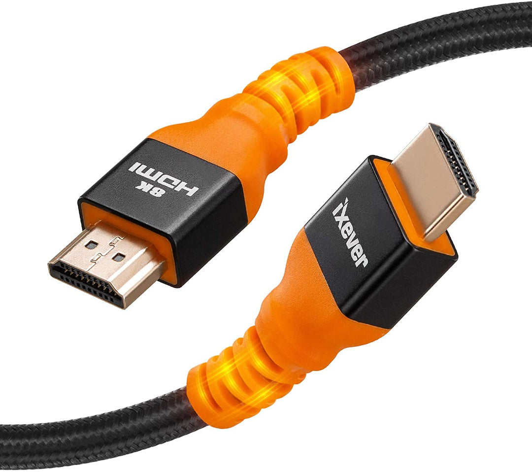 IXEVER 8K HDMI 2.1 Kabel, 5 m, Ultra HD 48 Gbit/s High Speed eARC RTX 3090 HDR10 4:4 HDCP 2.2 & 2.3