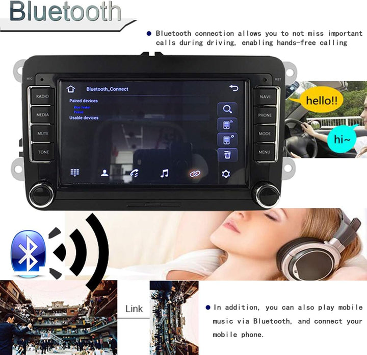 GOFORJUMP 2 DIN Android 17,8 cm GPS-Navigationssystem Autoradio Media Player für Bora Golf V/W P/olo