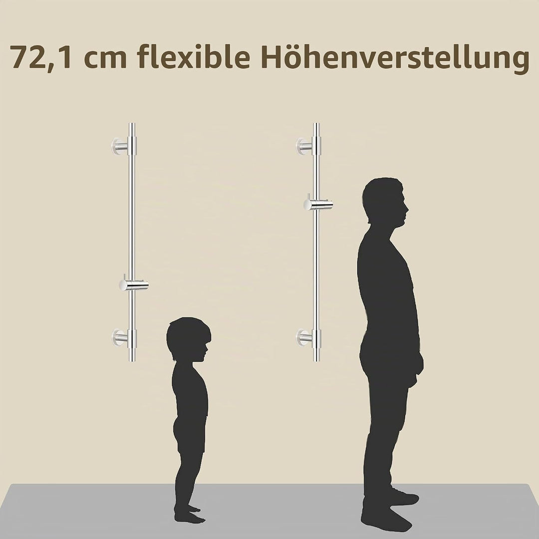 KES Duschstange ohne Bohren Brausestange Edelstahl mit Duschkopfhalterung Duschkopf Halterung Stange