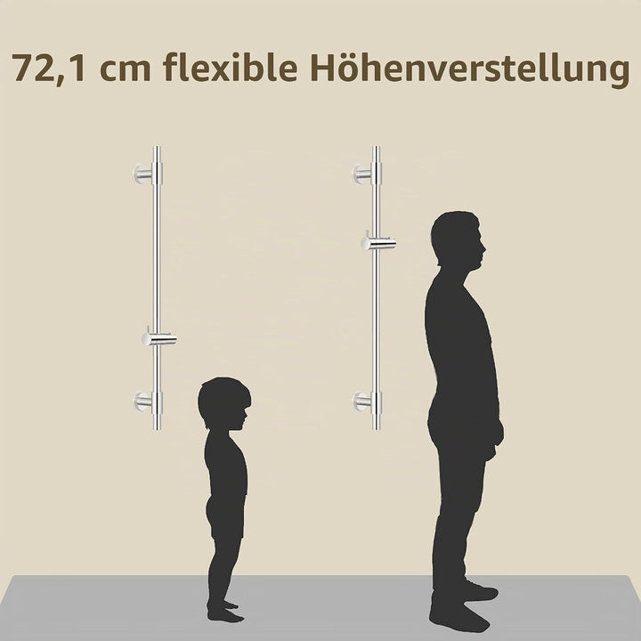KES Duschstange ohne Bohren Brausestange Edelstahl mit Duschkopfhalterung Duschkopf Halterung Stange