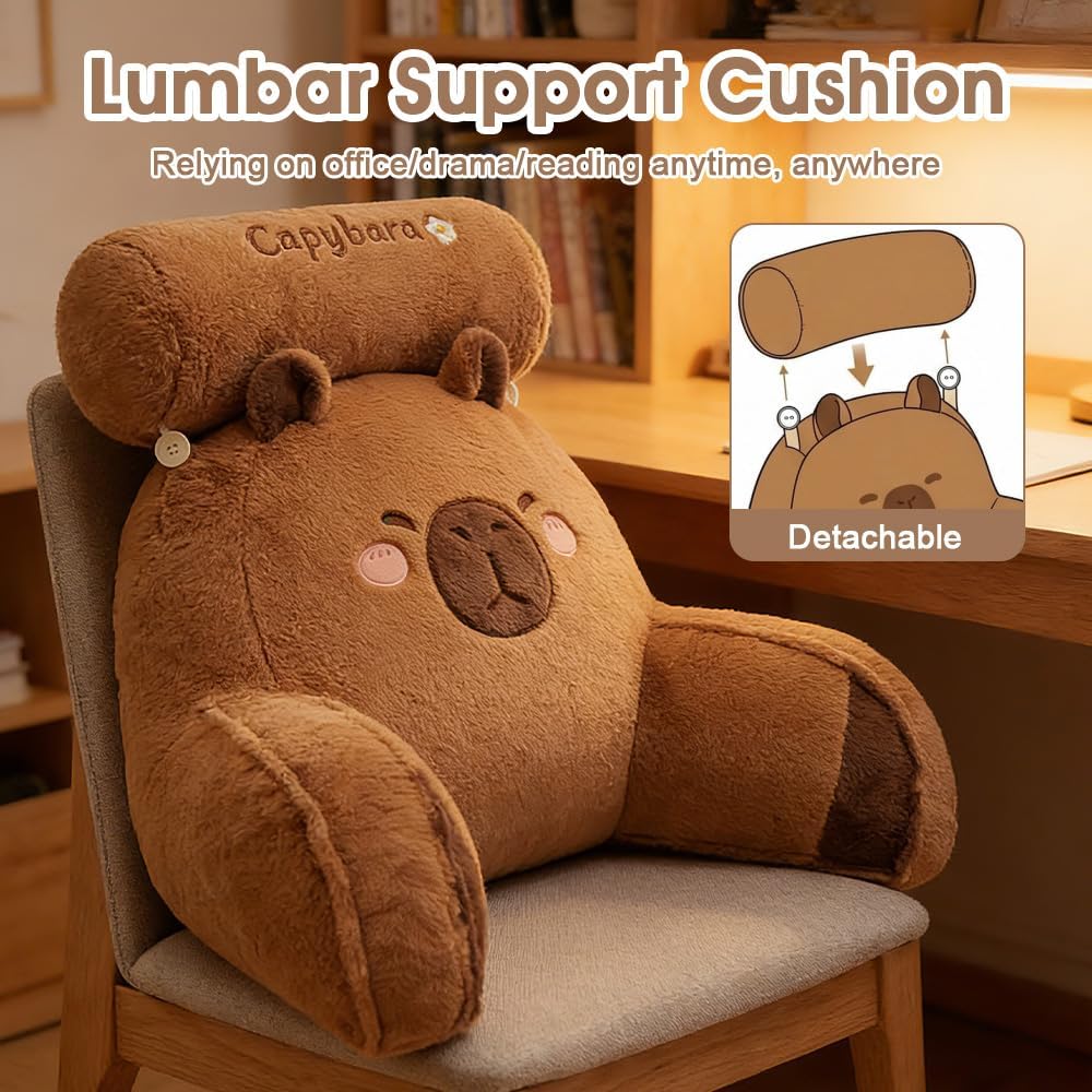 Capybara Lesekissen mit Nacken- und Armstütze, 60x40 cm Capybara Design Ergonomische Rückenstützkiss