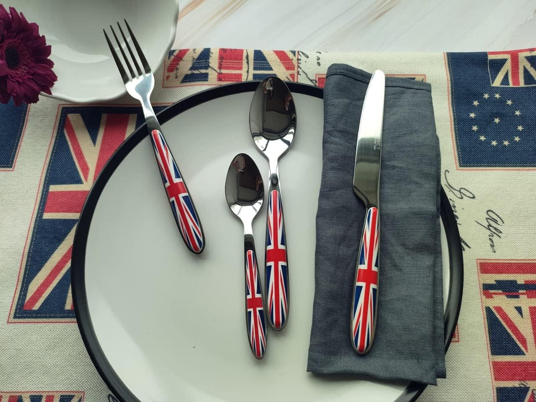 Exzact Rostfrei Stahl Besteck Set EX07 Union Jack X 24, Union Jack X 24