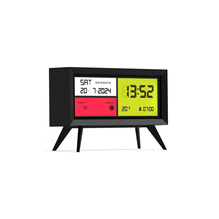 NEWGATE® Spectronoma Moderner LCD-Wecker, Schwarz, Schwarz