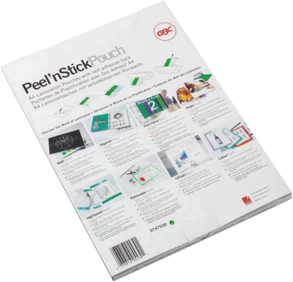 GBC selbstklebende Laminierfolien A4 125 mic, Peel&