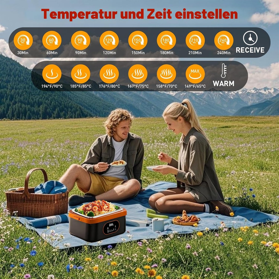 2025 Upgrade Beheizte Lunchbox Wiederaufladbare Selbstheizende 1.5L Tragbare Elektrische Lunchbox fü