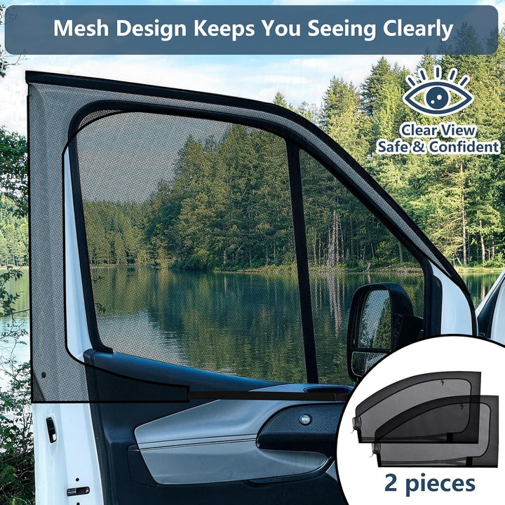 XCBYT Moskitonetz Auto Seitentür für Ford Transit Custom | Reissverschluss Fliegengitter Auto Insekt