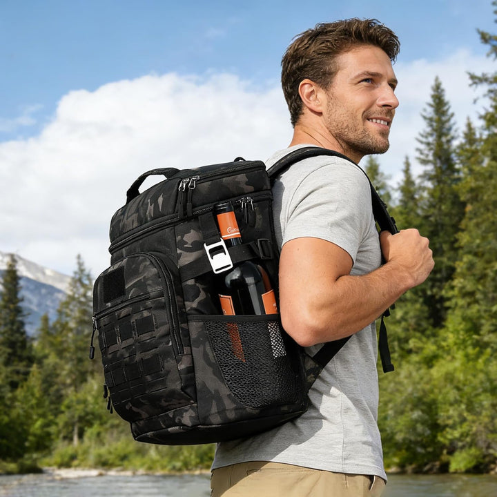 Kühlrucksack 25L Taktischer Kühltasche Rucksack Isolierte Auslaufsicher Kühl Thermo Rucksack mit Fla