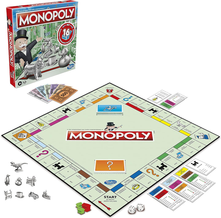 Monopoly Classic Brettspiel mit neuen General Fondkarten ab 8 Jahren Niederländische Fassung