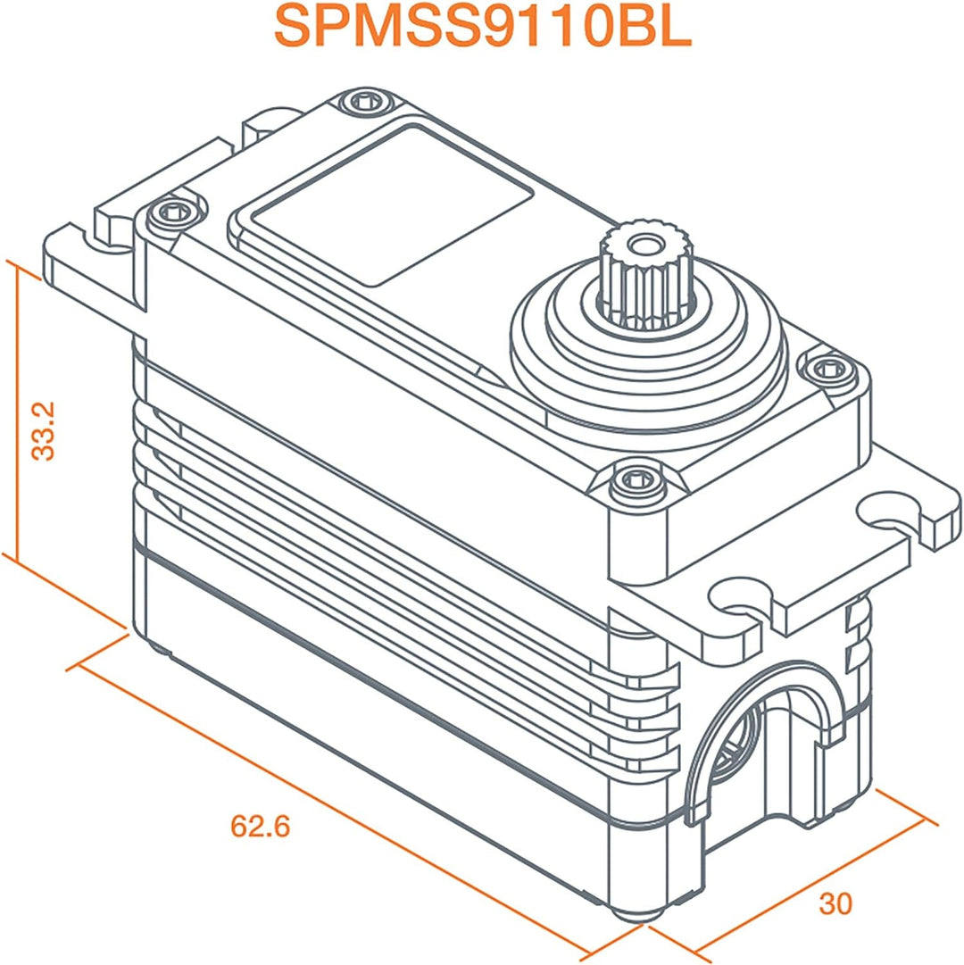 Spektrum S9110BL 1/5 Digital HV High Speed Brushless Metall Getriebeoberfläche Servo, SPMSS9110BL