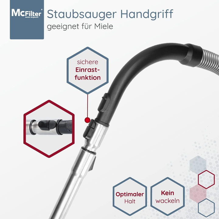 McFilter | Teleskoprohr geeignet für Miele Complete C3 Cat and Dog PowerLine Staubsauger Serie, Stau