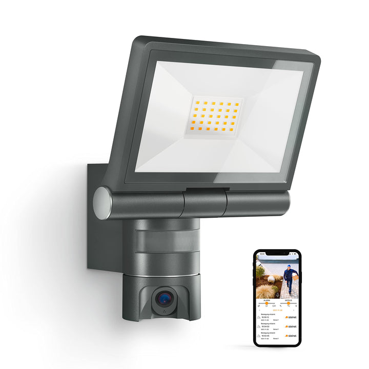 Steinel LED-Aussenprojektor mit XLED CAM 1 SC Überwachungskamera, Gegensprechanlage, 180°-Infrarot-B