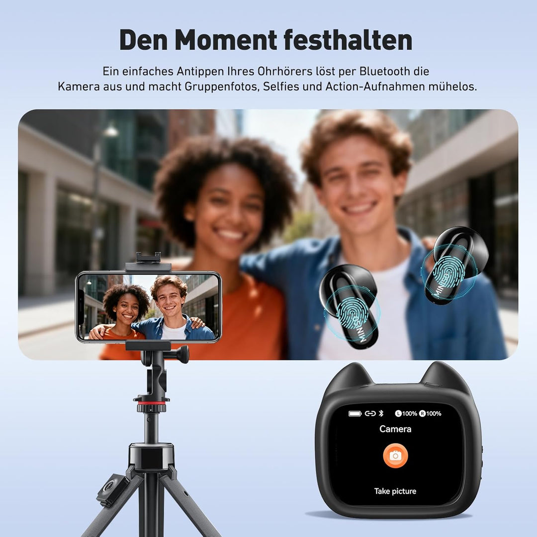 MINISO MS102 AI Übersetzer Kopfhörer，3-in-1 Übersetzungskopfhörer in Echtzeit mit 134 Sprachen, Blue