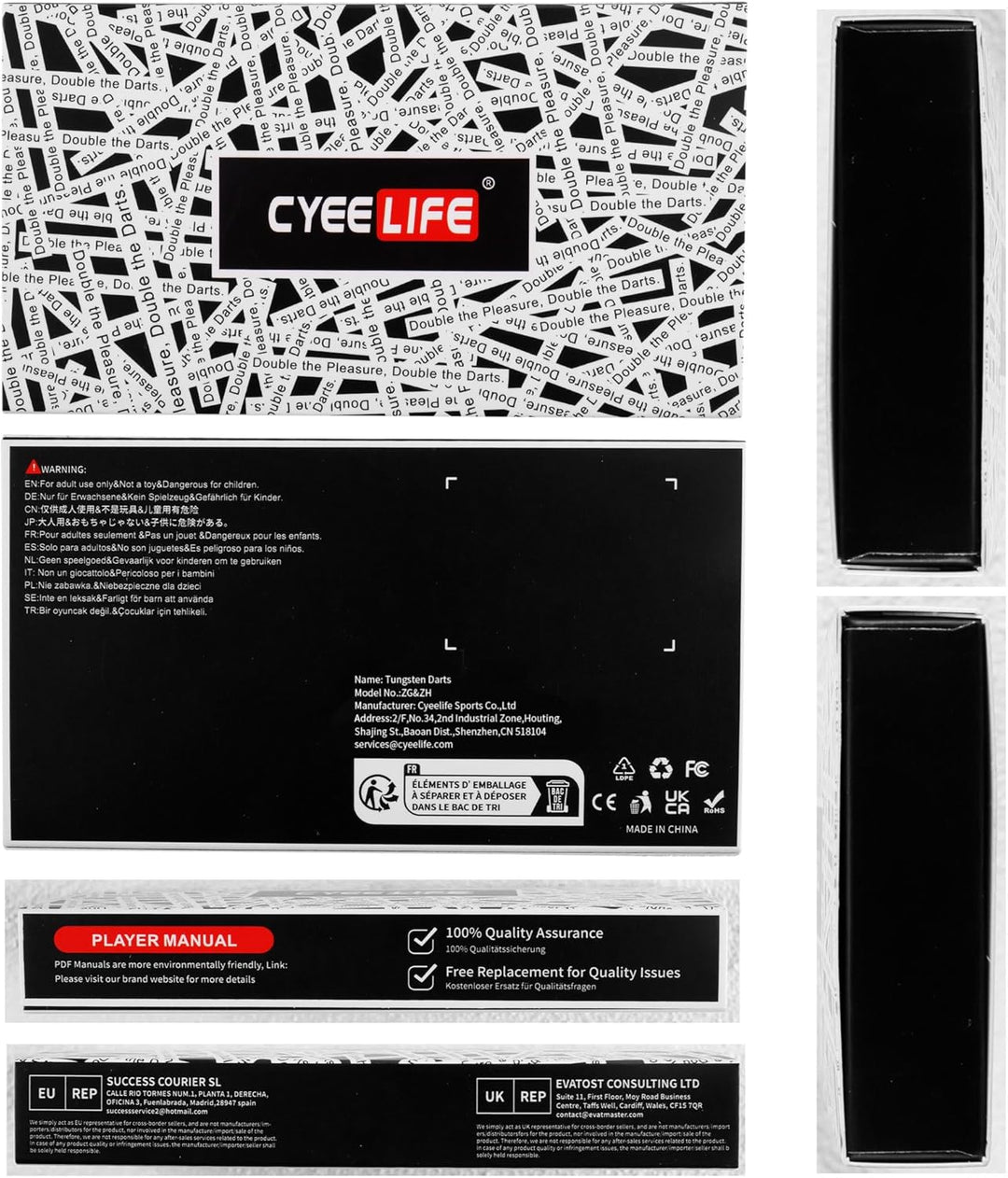 CyeeLife 21/22/23/24/26/28/30g Tungsten Steel Dart Barrels 90%,Schwarz/Silber/Blau,Erhältlich in Meh