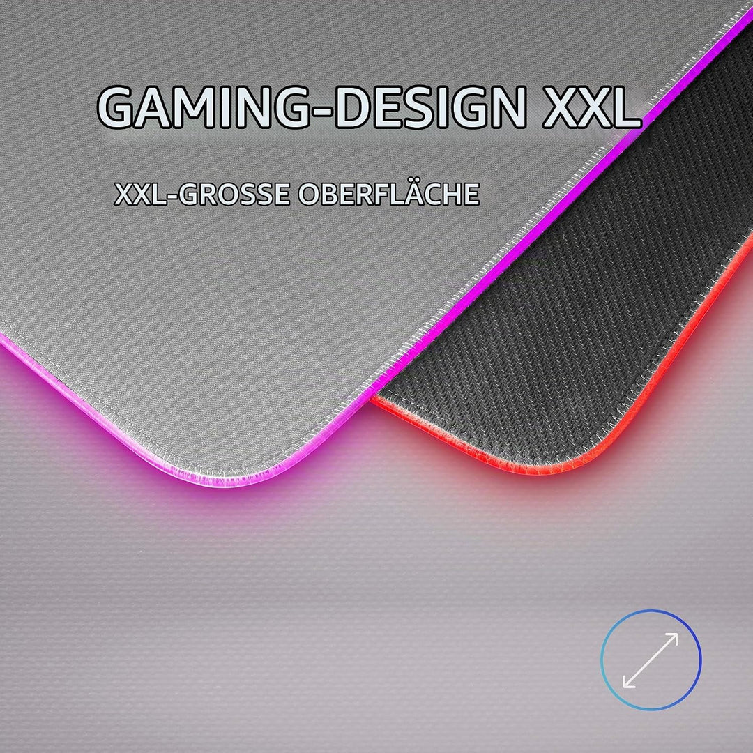 Mars Gaming MMPRGB2S, XXL Mauspad, RGB 12-Modi, 2 USB 2.0, Weiss-Silber, MMPRGB2S