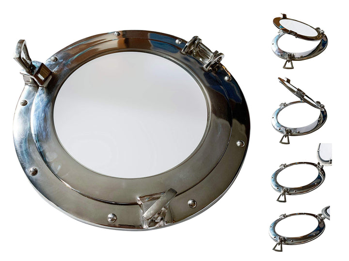 Sea-Club Bullaugenspiegel Bullauge Aluminium vernickelt Ø=28cm