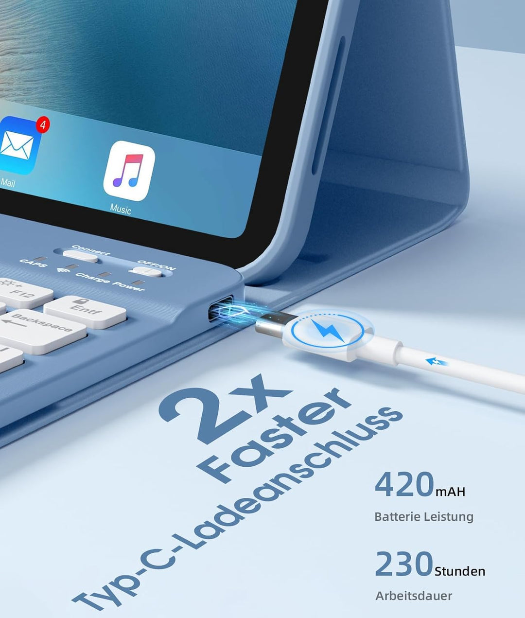 Vobafe Hülle mit Tastatur für iPad A16 11 Generation 2025/10 Gen 2022 10,9", Air 11 Zoll M4 2026/M3/