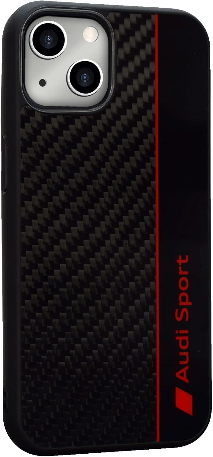 Audi Sport Handyhülle - Kompatibel mit iPhone 13 - Stossabsorbierende Hülle mit Carbon - mit präzise