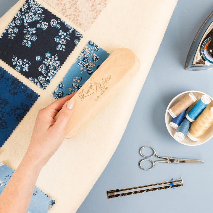 Love Sew Quilters Clapper – unlackiertes Holz, Schneiderklöppel, Mehrzweck-Nähwerkzeug zum Abflachen