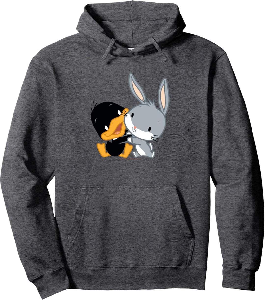 Looney Tunes Bugs and Daffy Chibi Hug Pullover Hoodie
