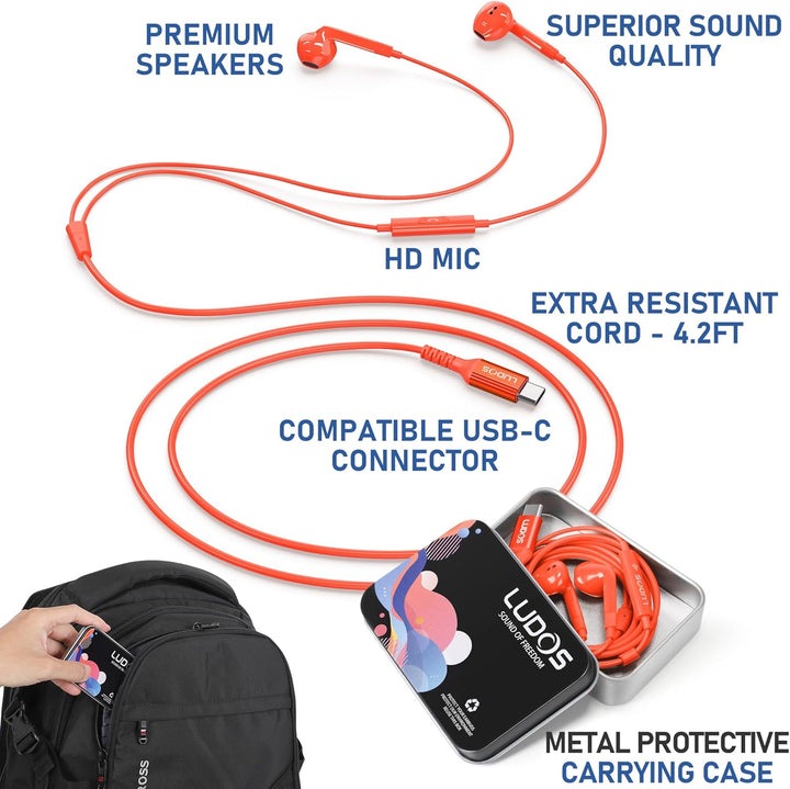 LUDOS FEROX Kopfhörer In Ear Kopfhörer mit Kabel und Mikrofon, 5 Jahre Garantie, In Ear Ohrhörer, 3,